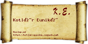 Kotlár Euniké névjegykártya